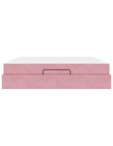 Struttura letto con materasso con materasso 2 pcs Rosa Velluto