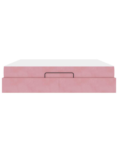Struttura letto con materasso con materasso 2 pcs Rosa Velluto