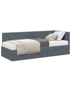 Struttura Letto Angolare con Materasso 2 pcs Grigio Velluto 2