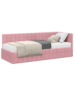 Struttura Letto Angolare con Materasso 2 pcs Grigio Velluto 2