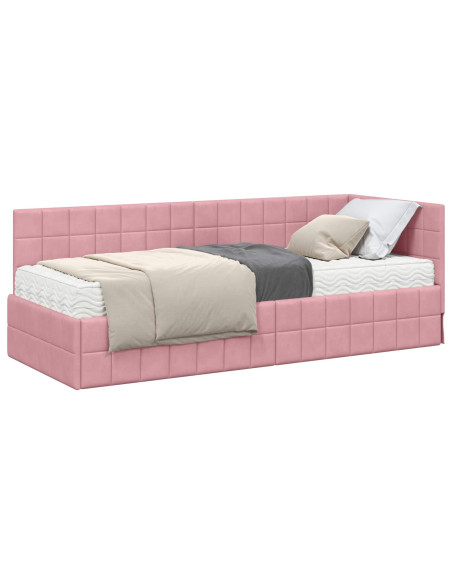Struttura Letto Angolare con Materasso 2 pcs Grigio Velluto