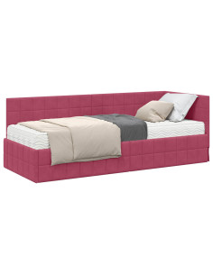 Struttura Letto Angolare con Materasso 2 pcs Verde Velluto 2