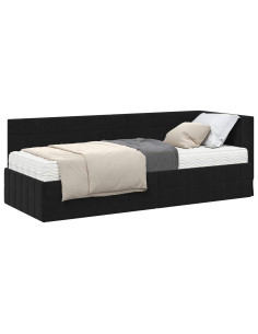 Struttura Letto Angolare con Materasso 2 pcs Nero Velluto 2