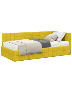 Struttura Letto Angolare con Materasso 2 pcs Giallo Velluto 2