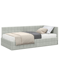 Struttura Letto Angolare con Materasso 2 pcs Grigio chiaro 2