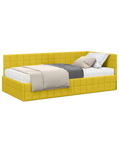 Struttura Letto Angolare con Materasso 2 pcs Giallo Velluto