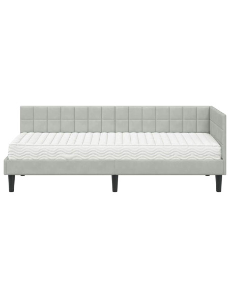 Struttura Letto Angolare con Materasso 2 pcs Grigio chiaro
