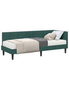 Struttura Letto Angolare con Materasso 2 pcs Verde Velluto 2