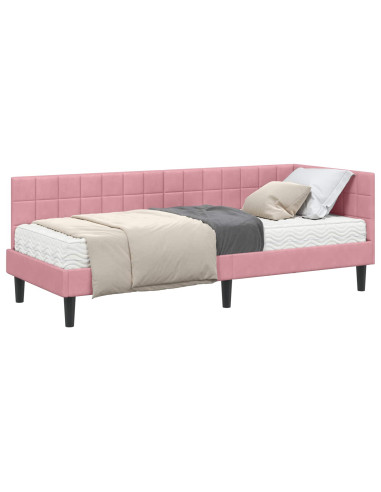 Struttura Letto Angolare con Materasso 2 pcs Grigio Velluto