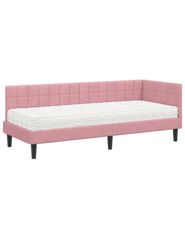 Struttura Letto Angolare con Materasso 2 pcs Grigio Velluto