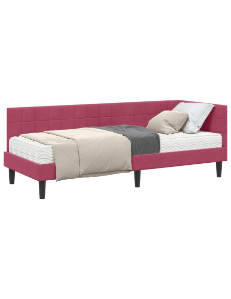Struttura Letto Angolare con Materasso 2 pcs Verde Velluto