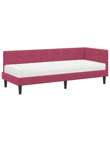Struttura Letto Angolare con Materasso 2 pcs Verde Velluto
