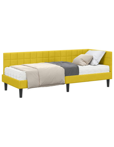 Struttura Letto Angolare con Materasso 2 pcs Giallo Velluto