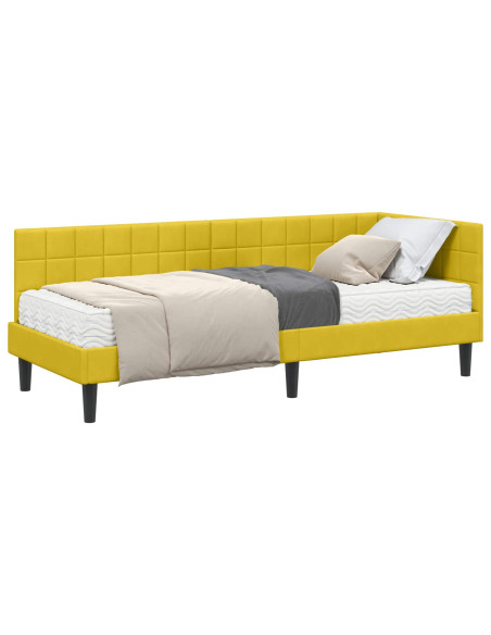 Struttura Letto Angolare con Materasso 2 pcs Giallo Velluto