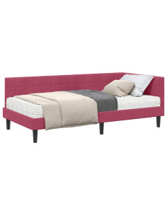 Struttura Letto Angolare con Materasso 2 pcs Verde Velluto 2