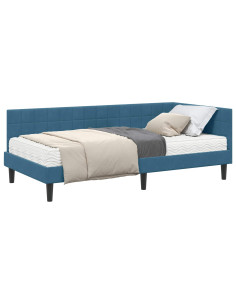 Struttura Letto Angolare con Materasso 2 pcs Blu Velluto 2