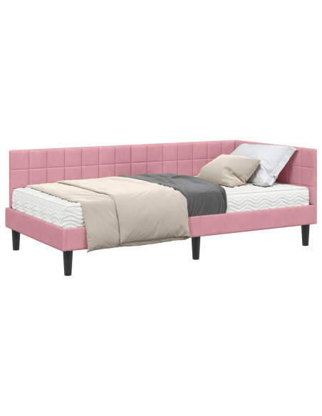 Struttura Letto Angolare con Materasso 2 pcs Grigio Velluto