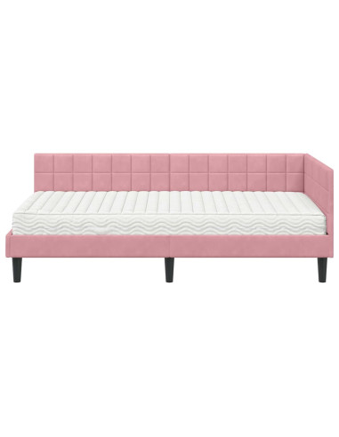 Struttura Letto Angolare con Materasso 2 pcs Grigio Velluto