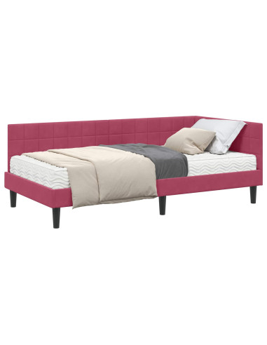 Struttura Letto Angolare con Materasso 2 pcs Verde Velluto