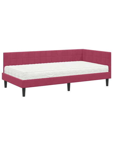 Struttura Letto Angolare con Materasso 2 pcs Verde Velluto