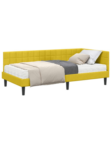 Struttura Letto Angolare con Materasso 2 pcs Giallo Velluto