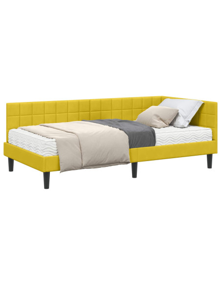 Struttura Letto Angolare con Materasso 2 pcs Giallo Velluto