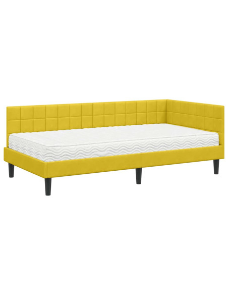 Struttura Letto Angolare con Materasso 2 pcs Giallo Velluto