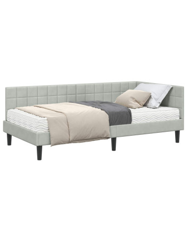 Struttura Letto Angolare con Materasso 2 pcs Grigio chiaro