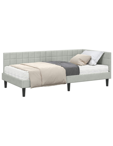 Struttura Letto Angolare con Materasso 2 pcs Grigio chiaro