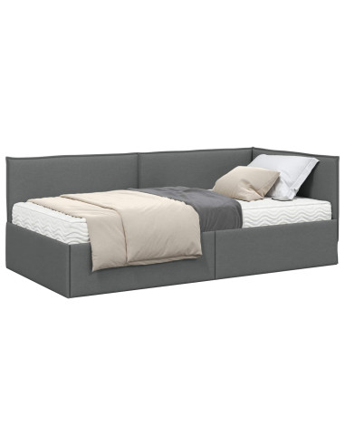 Struttura Letto Angolare con Materasso 2 pcs Grigio Velluto