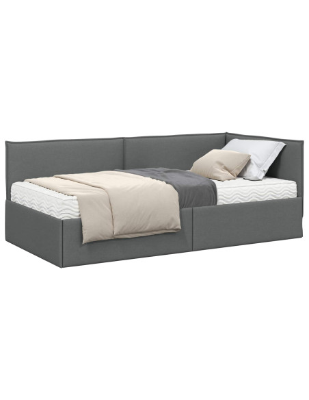 Struttura Letto Angolare con Materasso 2 pcs Grigio Velluto