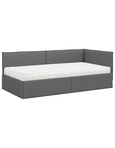 Struttura Letto Angolare con Materasso 2 pcs Grigio Velluto