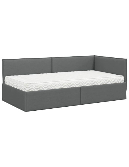 Struttura Letto Angolare con Materasso 2 pcs Grigio Velluto