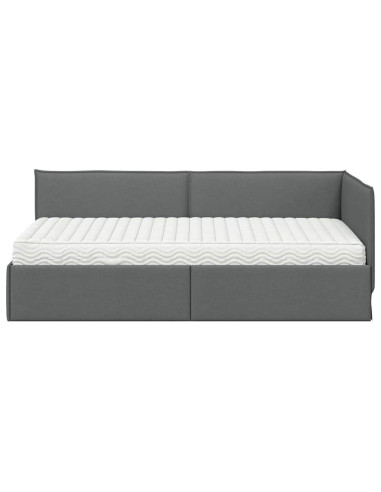 Struttura Letto Angolare con Materasso 2 pcs Grigio Velluto