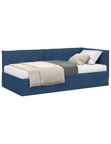 Struttura Letto Angolare con Materasso 2 pcs Blu Velluto