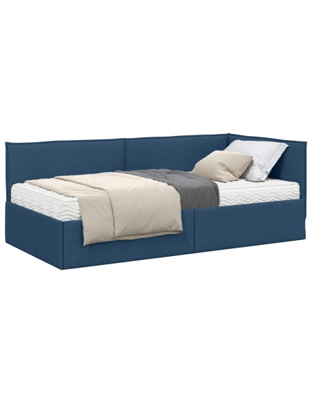 Struttura Letto Angolare con Materasso 2 pcs Blu Velluto