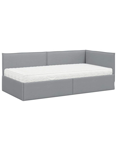 Struttura Letto Angolare con Materasso 2 pcs Grigio chiaro