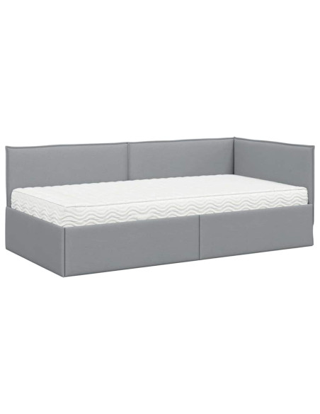 Struttura Letto Angolare con Materasso 2 pcs Grigio chiaro