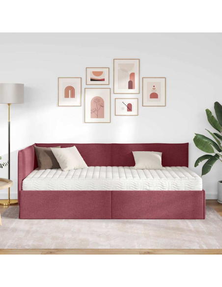 Struttura Letto Angolare con Materasso 2 pcs Grigio Velluto