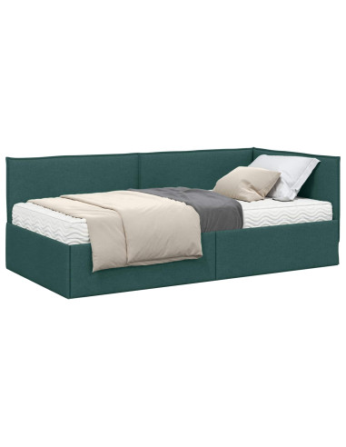 Struttura Letto Angolare con Materasso 2 pcs Verde Velluto