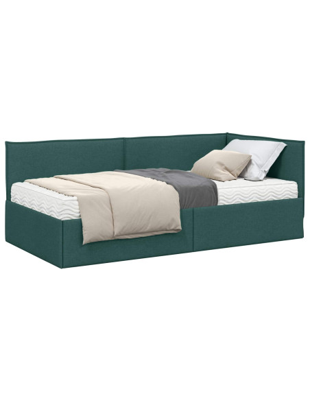 Struttura Letto Angolare con Materasso 2 pcs Verde Velluto