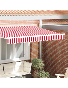 Tenda a Braccio Rosso e Bianco 230 x 20 cm Tela