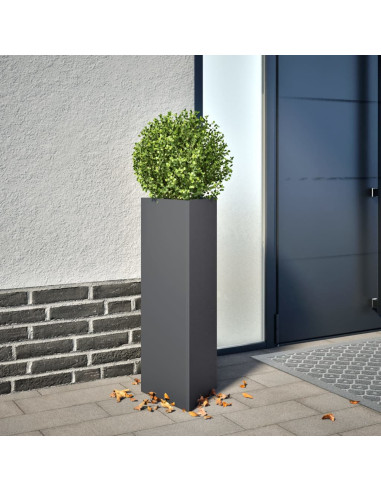 Fioriere 2 pz Antracite Triangolari 30x26x75 cm in Acciaio