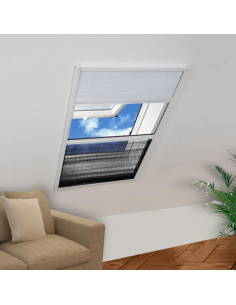 Finestra per Insetti Finestra Plisse 160 x 80 cm in Alluminio con Ombra