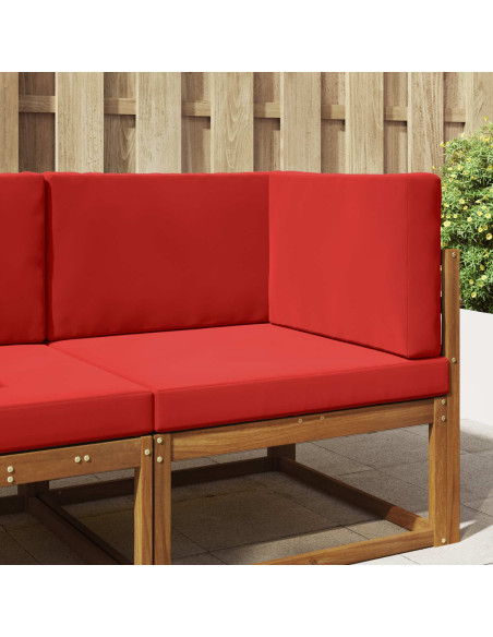Cuscino per divano da esterno 3 pcs Rosso Poliestere
