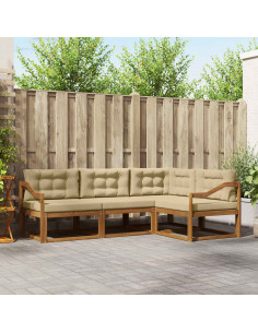Set di divani da esterno con cuscino 4 pcs Naturale e Beige