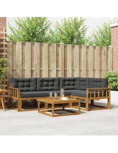 Set di divani da esterno con cuscino 5 pcs Naturale e Antracite