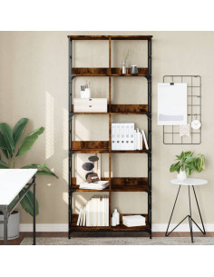 Libreria Rovere Fumo 78,5x33x188,5 cm in Legno Multistrato