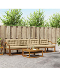 Set di divani da esterno con cuscino 5 pcs Naturale e Beige