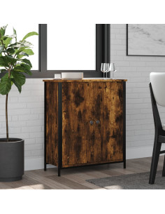 Credenza Rovere Fumo 70x30x80 cm in Legno Multistrato